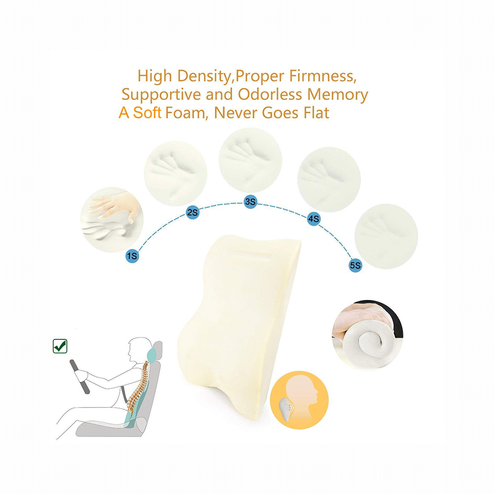 Grin Health Combo Pack of Sit Right Pro Car Backrest Lumbar Support Cushion and Headrest Neck Pillow Black - Image 6