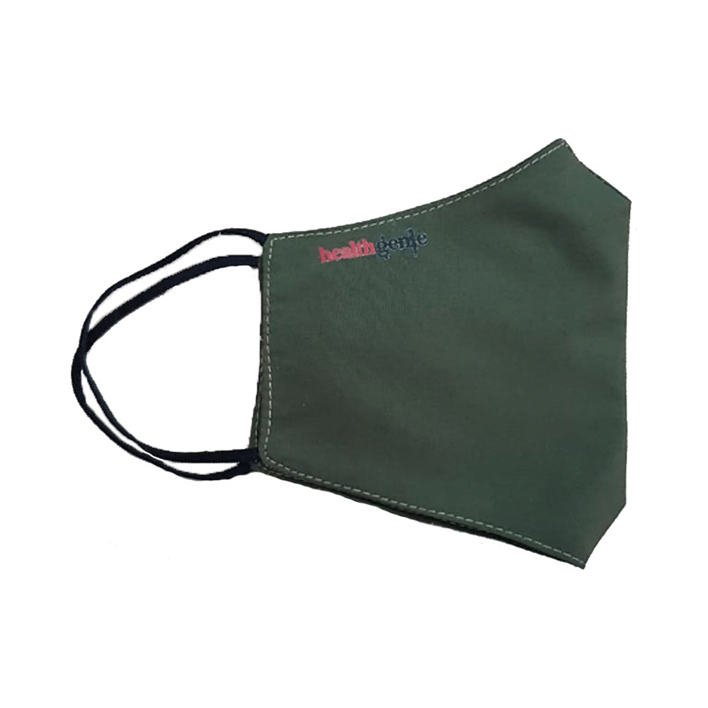 Healthgenie FM 101 Premium Quality Washable & Reusable Double Layered Cloth Face Mask Universal Green - Image 1