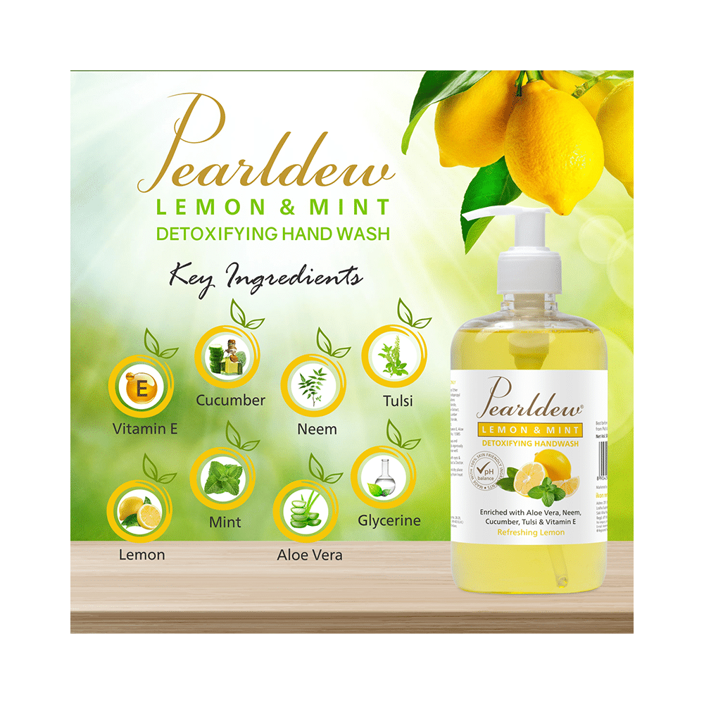 Pearldew Lemon & Mint Detoxifying Handwash (500ml Each) - Image 4