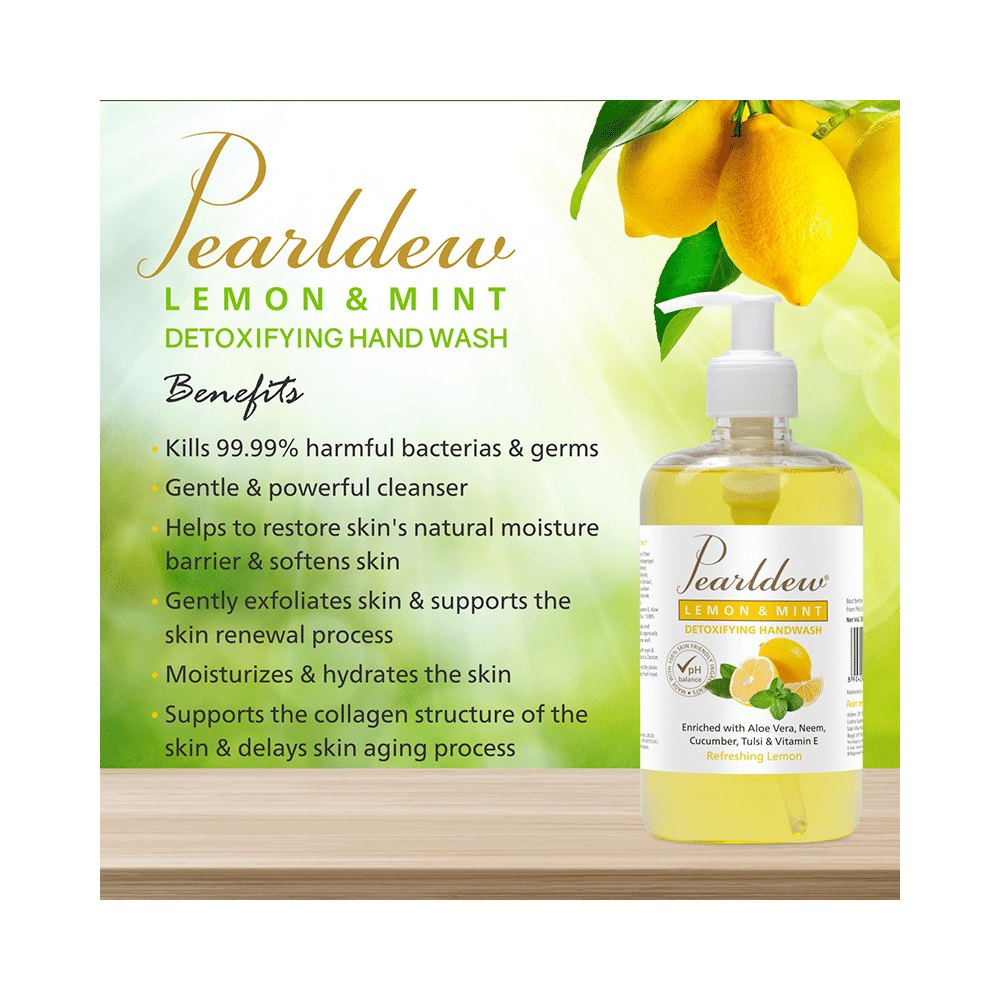 Pearldew Lemon & Mint Detoxifying Handwash (500ml Each) - Image 6