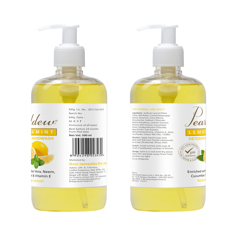 Pearldew Lemon & Mint Detoxifying Handwash (500ml Each) - Image 2