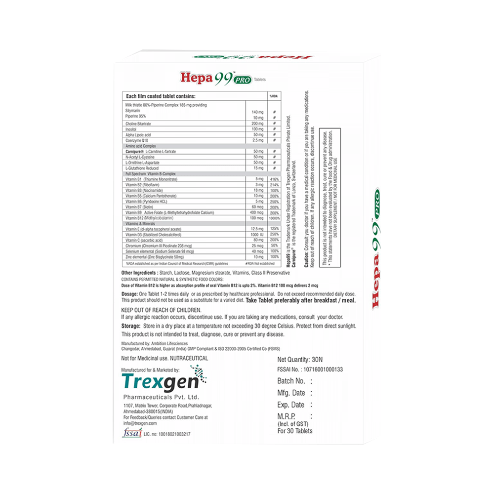 Trexgen Hepa 99 Pro Advanced Liver Care Tablet - Image 3