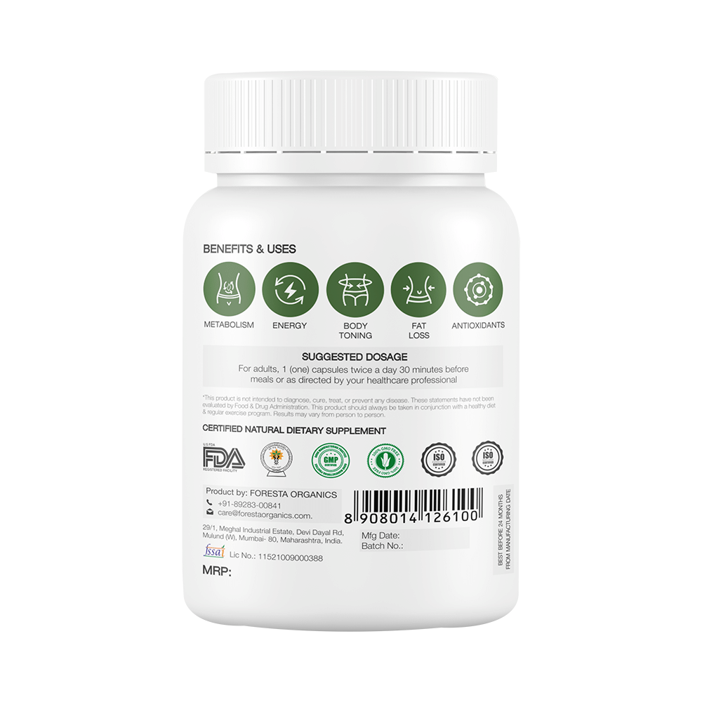 Foresta Organics Green Coffee Bean Extract Vegan Capsule - Image 3
