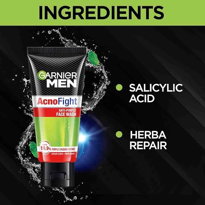 Garnier Men Acno Fight Anti-Pimple Facewash - Image 3