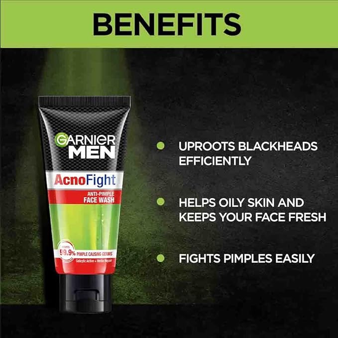 Garnier Men Acno Fight Anti-Pimple Facewash - Image 4