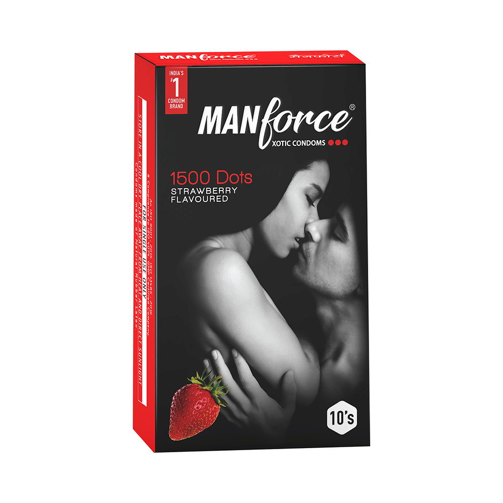 Manforce 1500 Dots Xotic Condom | Flavour Strawberry - Image 1