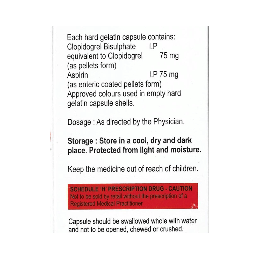 Danavish Clopidogrel+Aspirin 75mg/75mg Capsule - Image 2