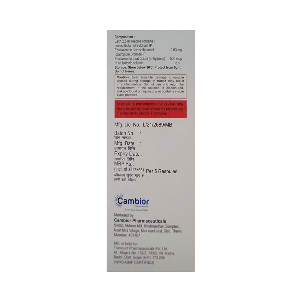 Levocam-I Neb Respules(2.5ml Each) - Image 2