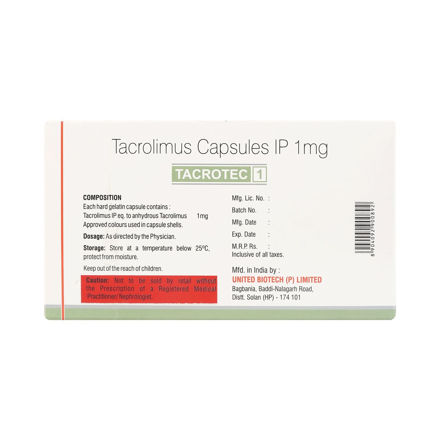 Tacrotec 1mg Capsule - Image 3