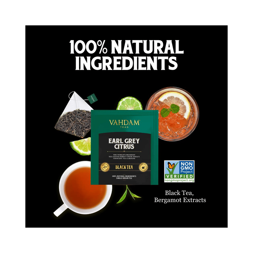 Vahdam Earl Grey Citrus Teas Black Tea (2gm Each) - Image 4