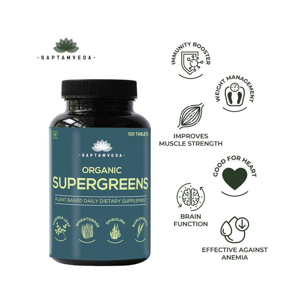 Saptamveda Organic Supergreens Tablet (120 Each) - Image 5