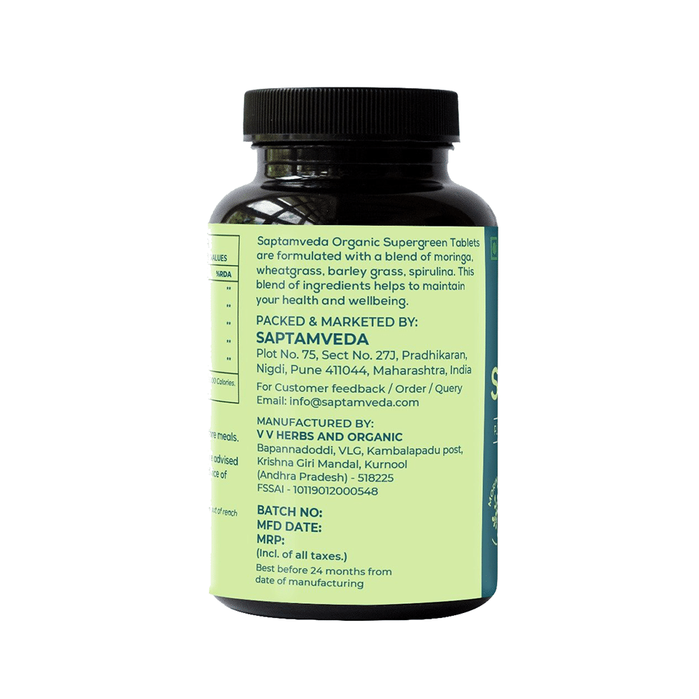 Saptamveda Organic Supergreens Tablet (120 Each) - Image 2