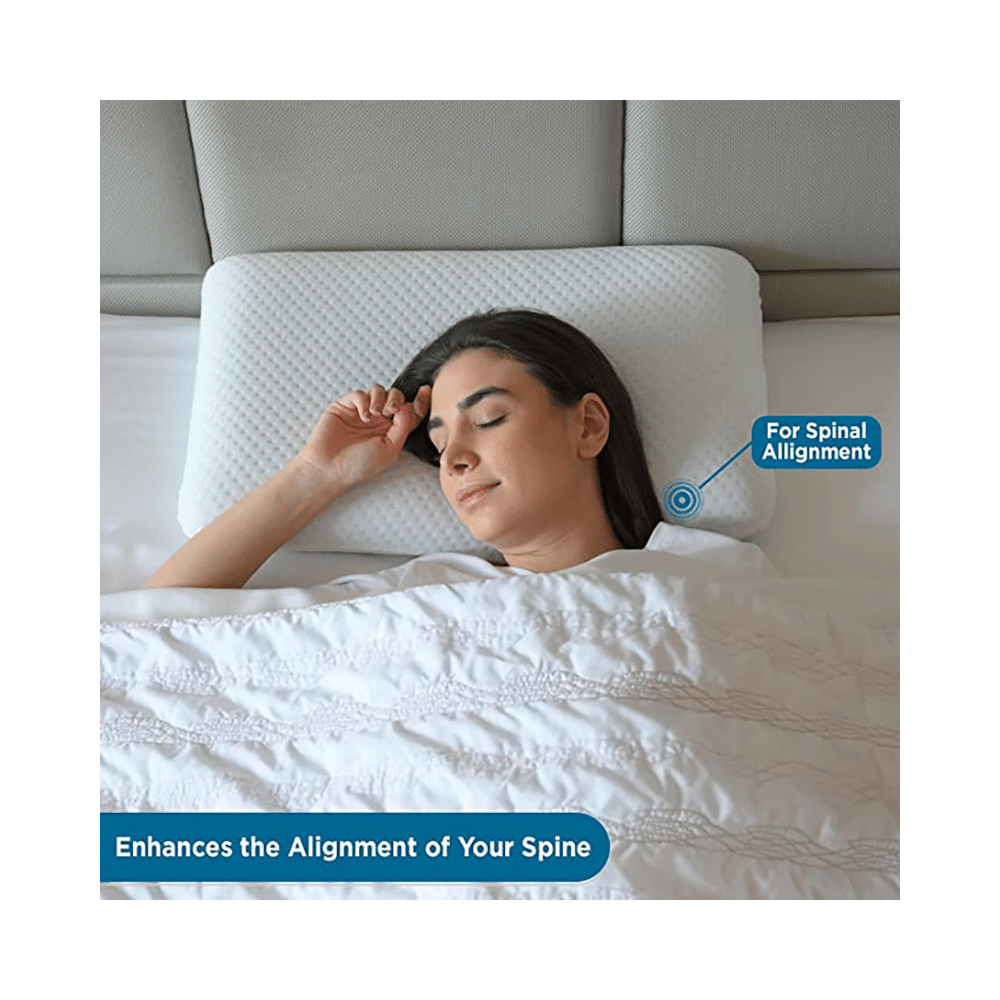 Sleepsia Memory Foam Pillow for Shoulder and Neck Pain White - Image 3