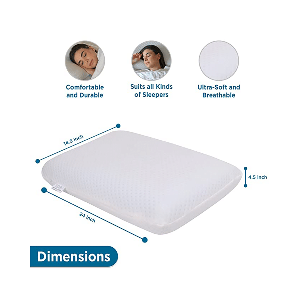 Sleepsia Memory Foam Pillow for Shoulder and Neck Pain White - Image 2