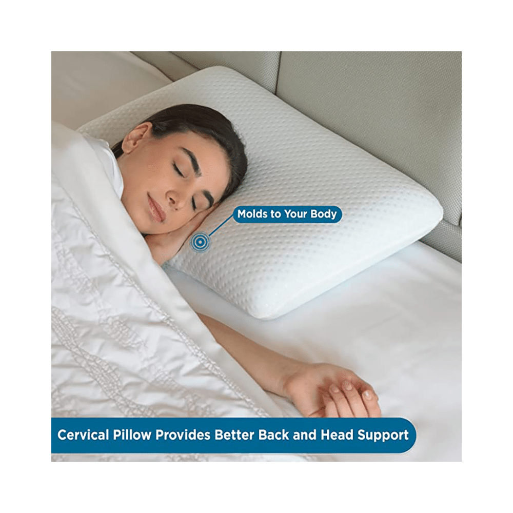 Sleepsia Memory Foam Pillow for Shoulder and Neck Pain White - Image 4