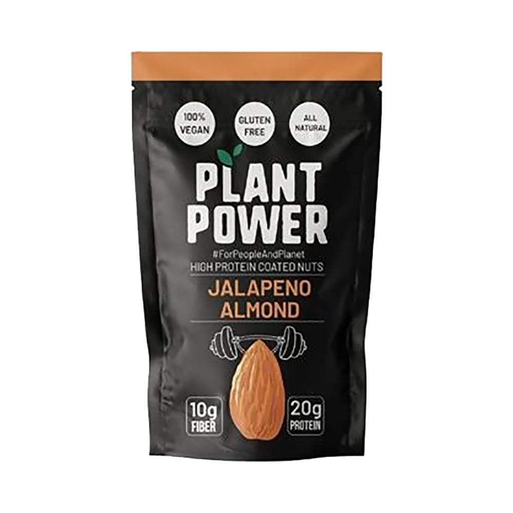 Plant Power High Protein Coated Nuts Jalapeno Almond - Image 1