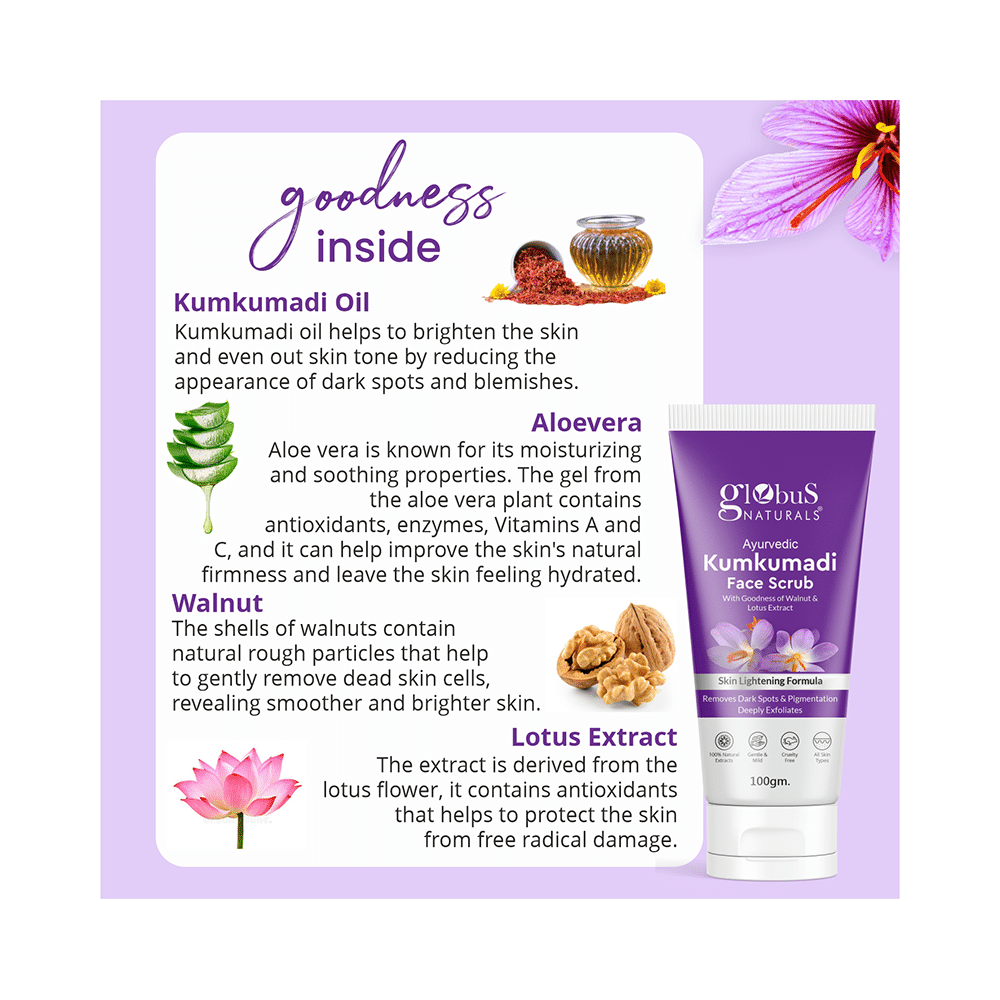 Globus Naturals Ayurvedic Kumkumadi Face Scrub (100gm Each) - Image 6