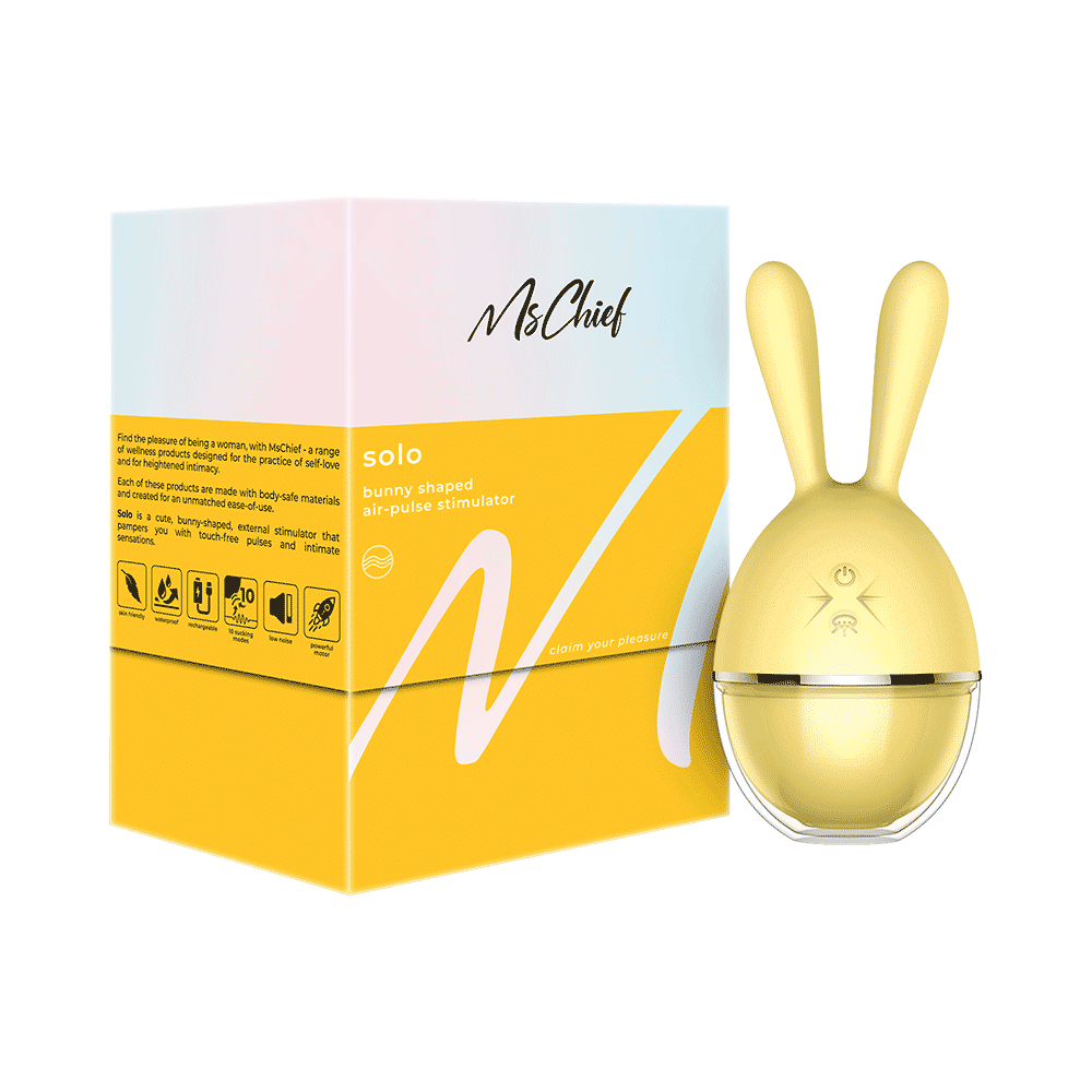 MsChief Solo Bunny Shaped Air-Pulse Stimulator Yellow