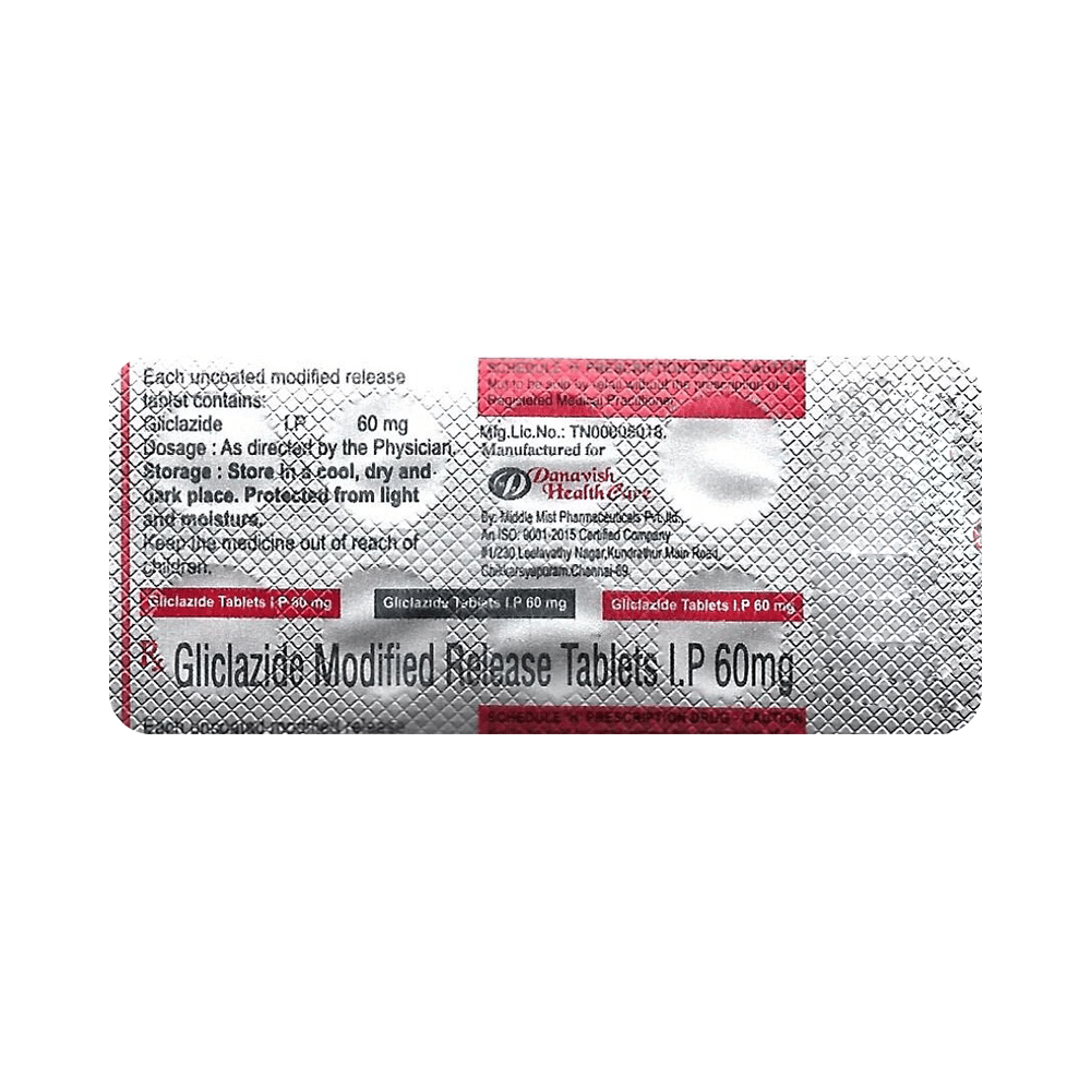 Danavish Gliclazide 60mg Tablet MR - Image 3