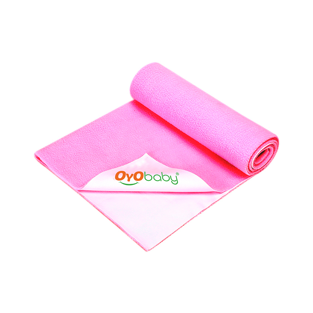 Oyo Baby Waterproof Bed Protector Baby Dry Sheet Small Pink - Image 1