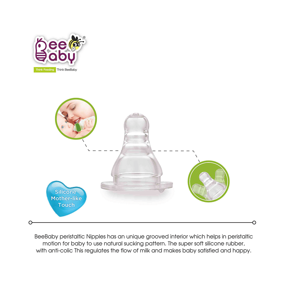 BeeBaby Basic Slim Neck Baby Feeding Bottle with Anti 4 Months+ Green - Image 3
