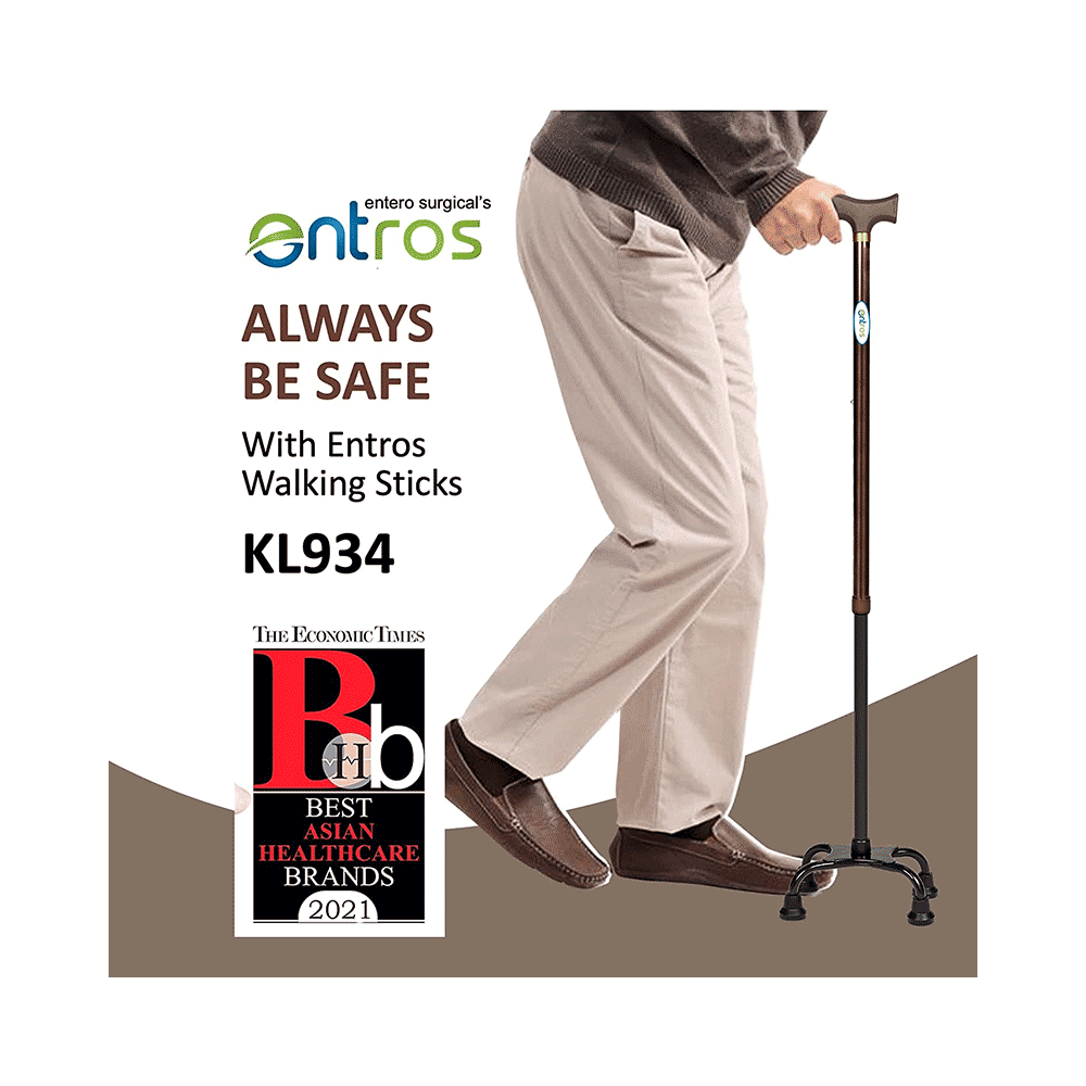Entros KL934 4 Leg Color Coated Straight Walking Stick - Image 3