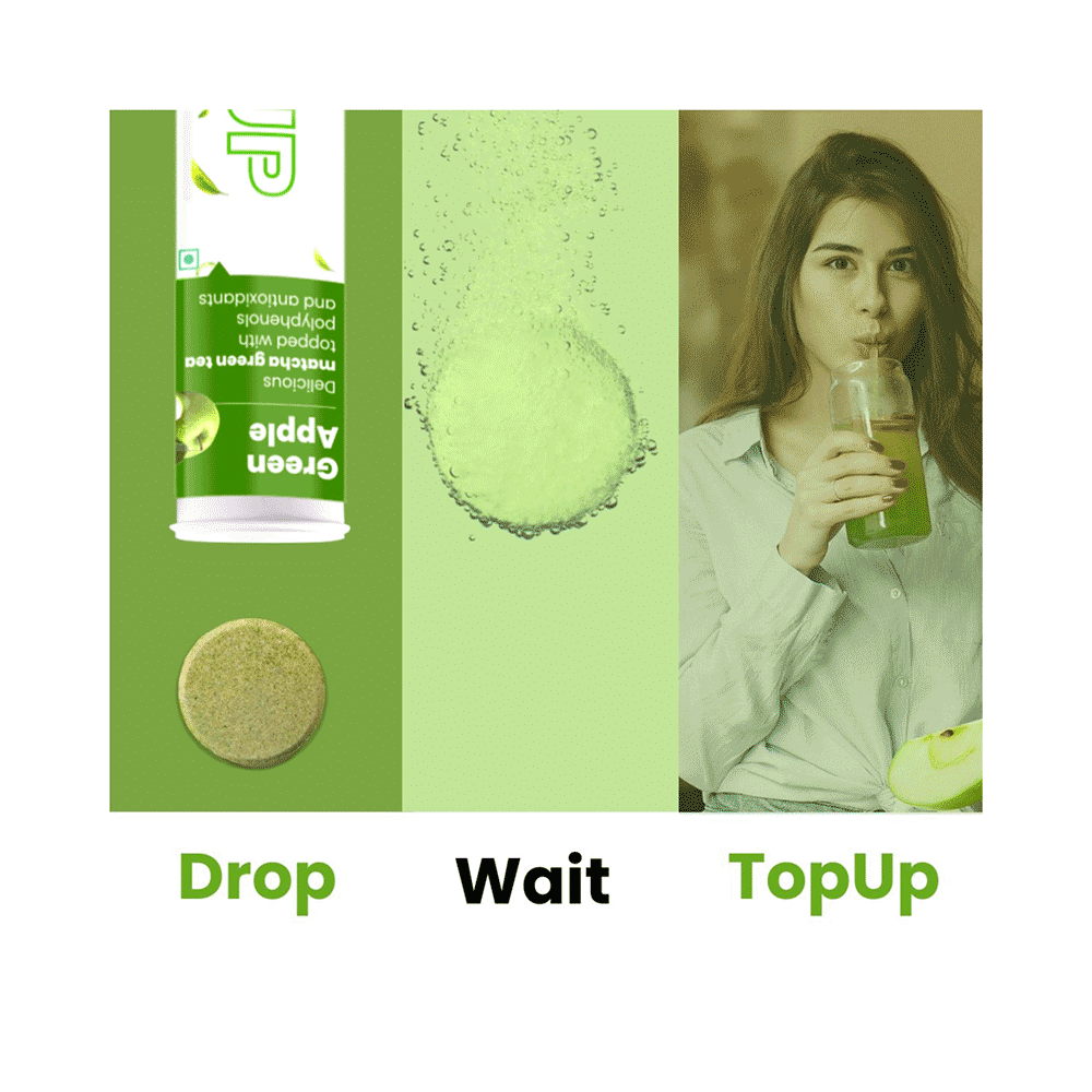 TopUp Delicious Matcha Green Tea Effervescent Tablet (20 Each) Green Apple - Image 4