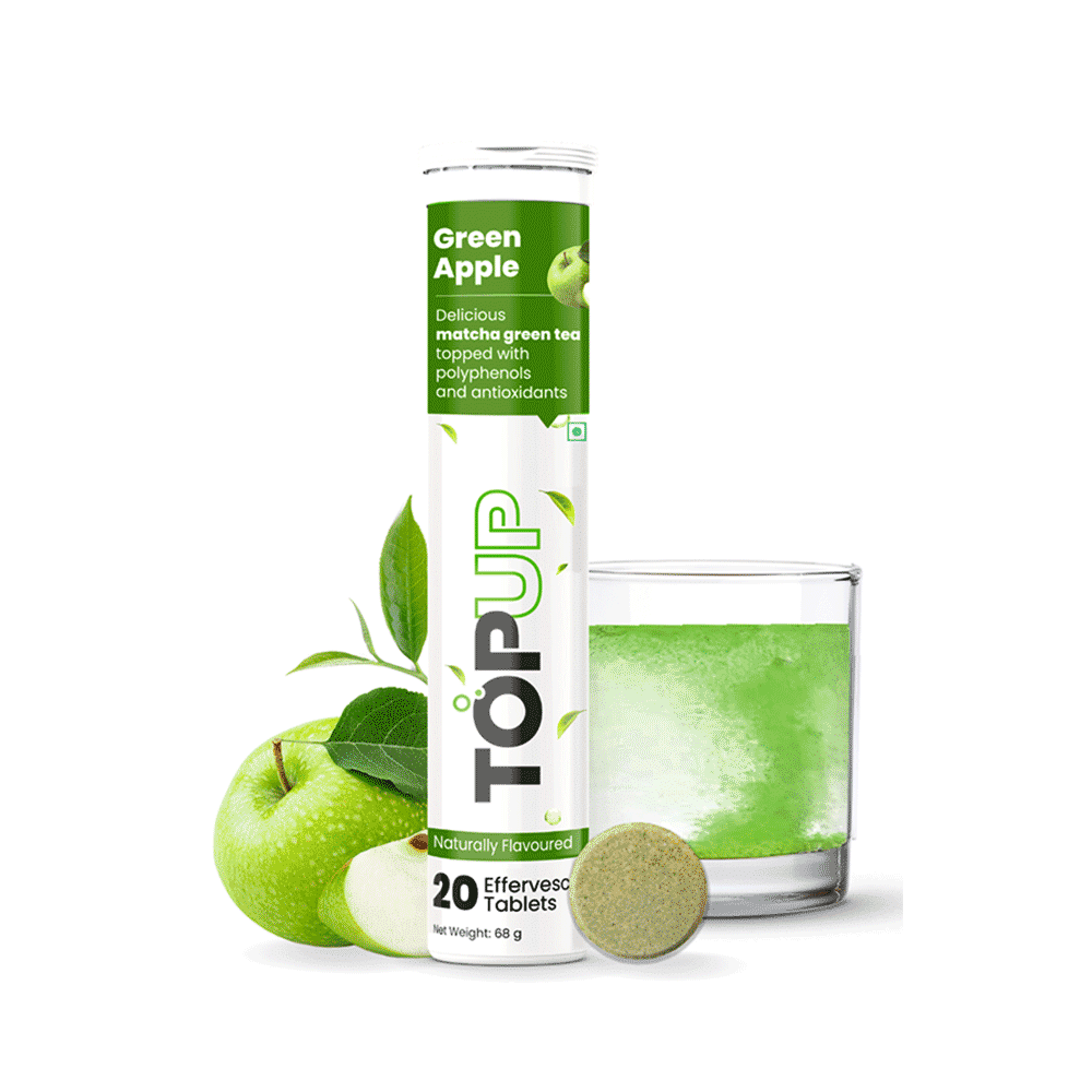 TopUp Delicious Matcha Green Tea Effervescent Tablet (20 Each) Green Apple - Image 10