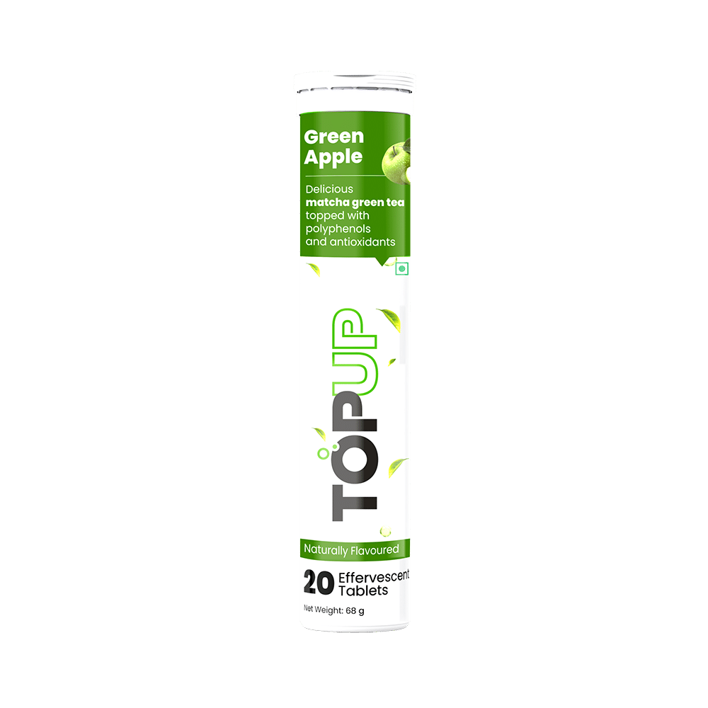 TopUp Delicious Matcha Green Tea Effervescent Tablet (20 Each) Green Apple - Image 1