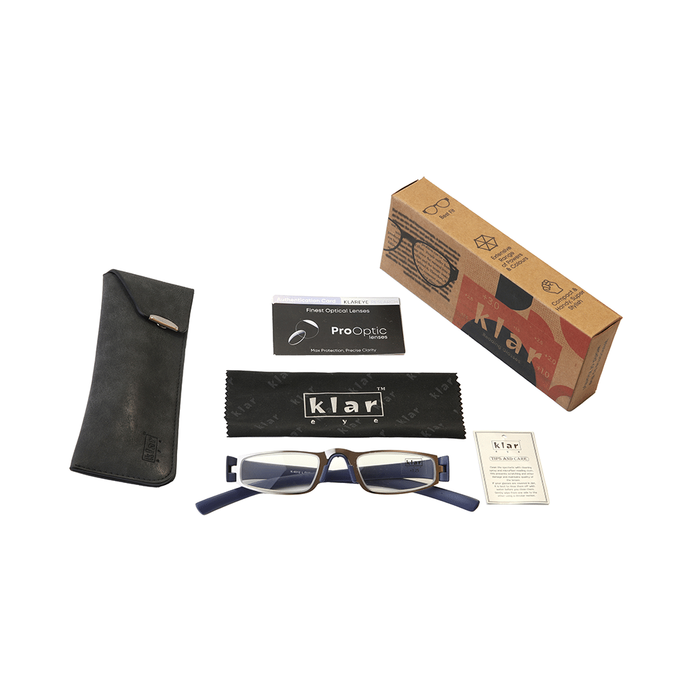 Klar Eye K 4012 Premium Classic Reading Glasses for Men and Women Blue Optical Power +2.25 - Image 8