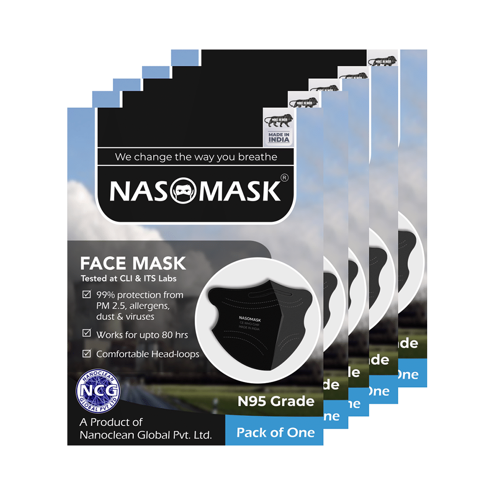 Nasomask Black N95 Grade Filter Anti-Pollution Face Mask - Image 1