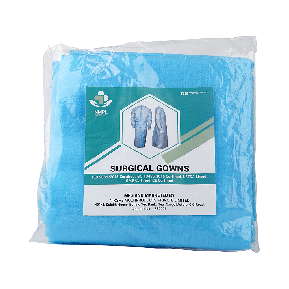 NMPL Hygiene Care Surgical Gown Blue - Image 1