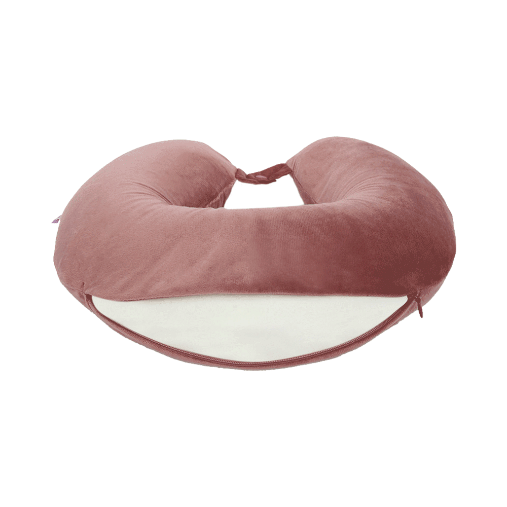 Viaggi U Shape Round Memory Foam Pillow Dusty Pink - Image 3