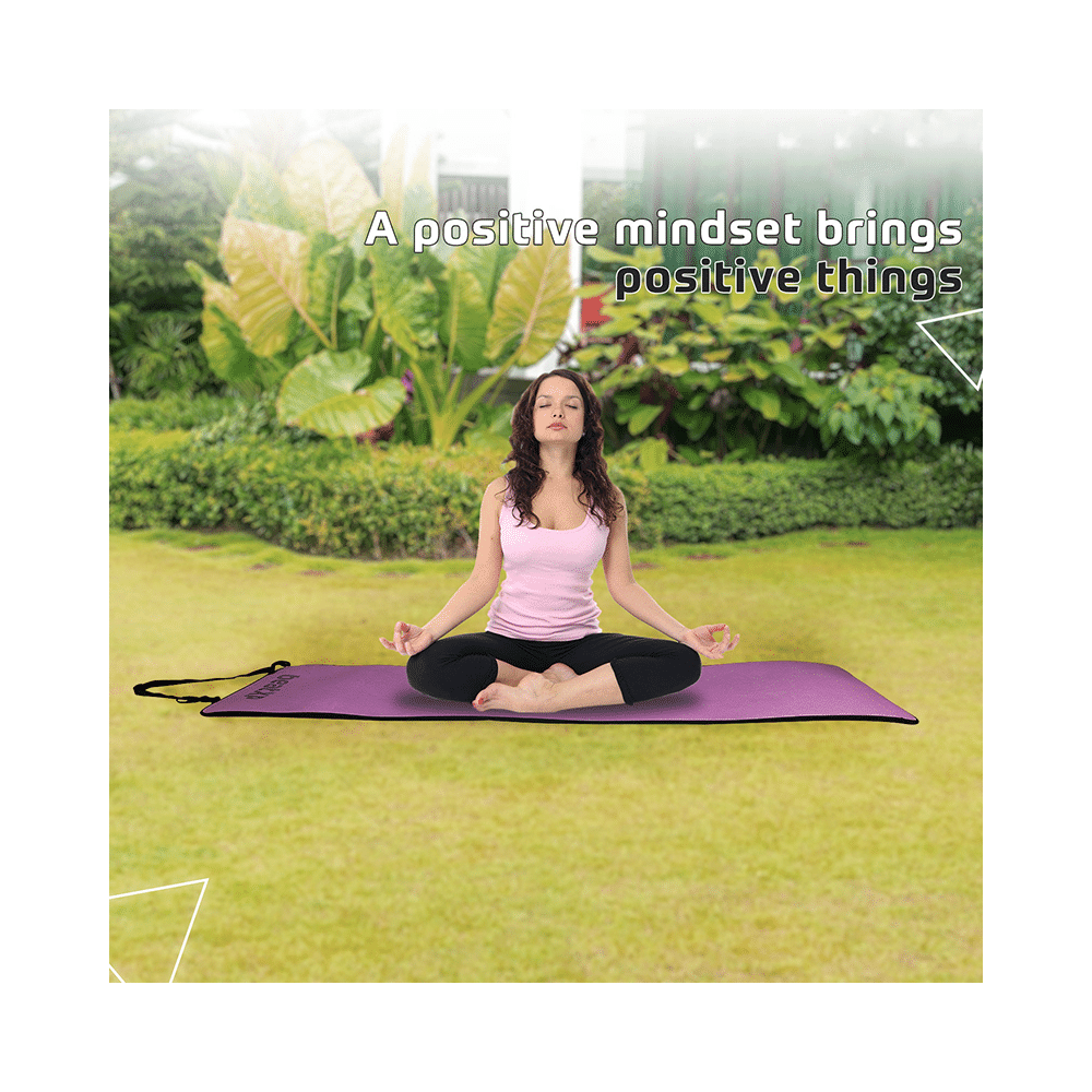 beatXP Anti Skid Yoga Mat Purple 6mm Border GHVMEDFIT107 - Image 10
