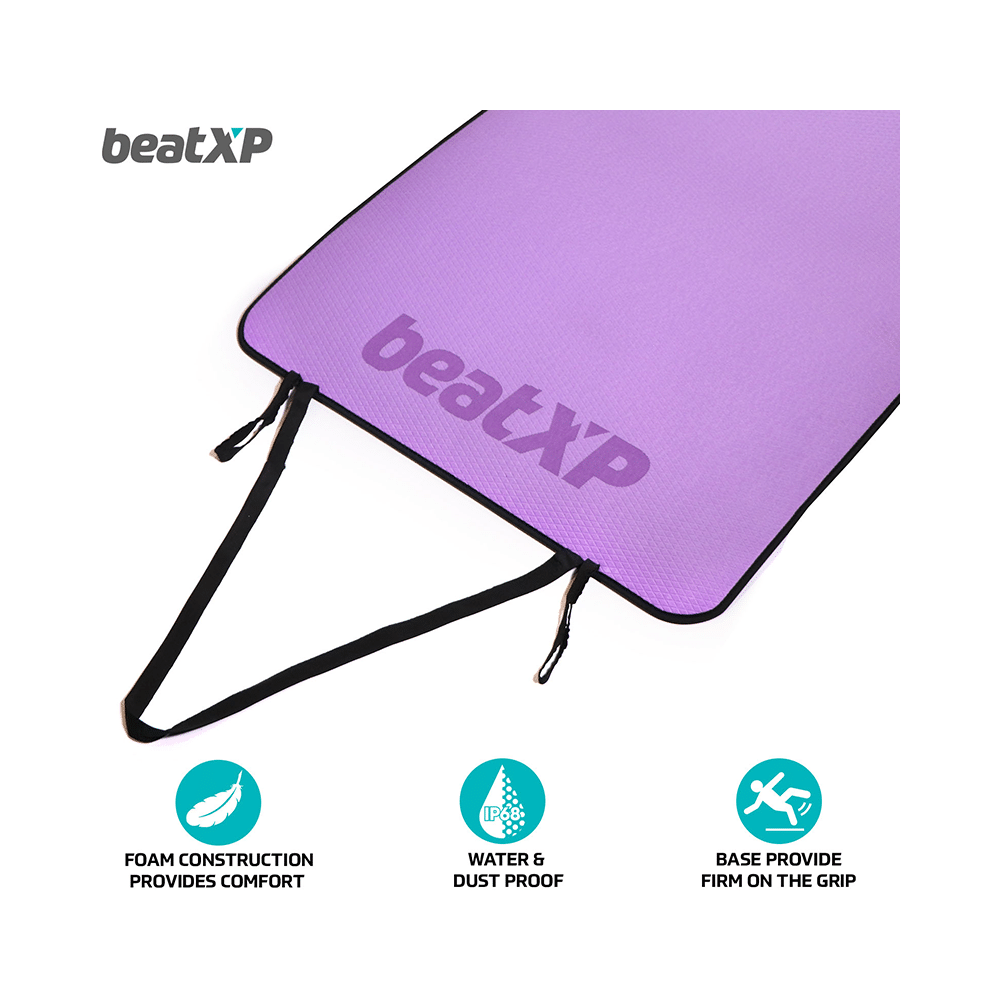 beatXP Anti Skid Yoga Mat Purple 6mm Border GHVMEDFIT107 - Image 3
