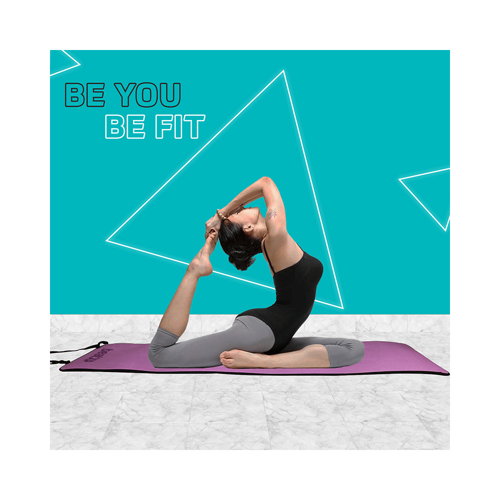 beatXP Anti Skid Yoga Mat Purple 6mm Border GHVMEDFIT107 - Image 4