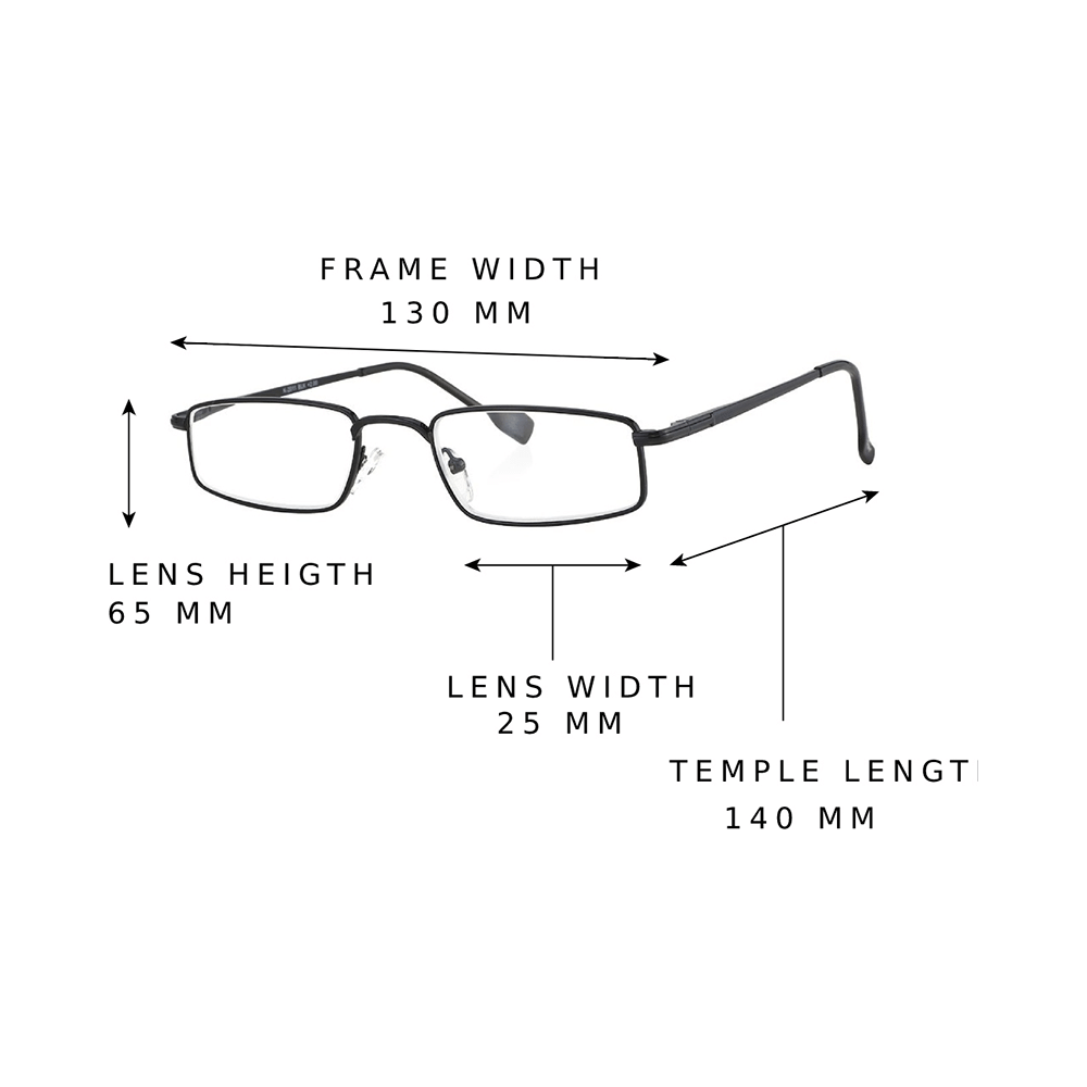 Klar Eye K 2011 Full Rim Rectangle Reading Glasses for Men and Women Shiny Black Optical Power +2.75 - Image 7
