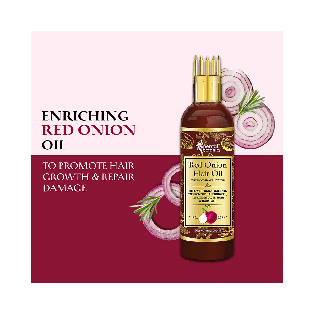 Oriental Botanics Red Onion Hair Oil with Comb Applicator - Image 4