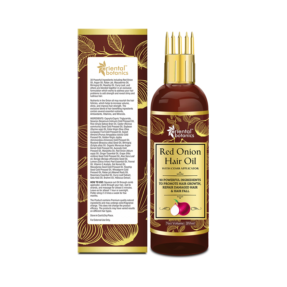 Oriental Botanics Red Onion Hair Oil with Comb Applicator - Image 3