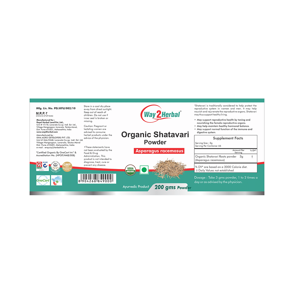 Way2Herbal Organic Shatavari Asparagus Racemosus Powder - Image 4