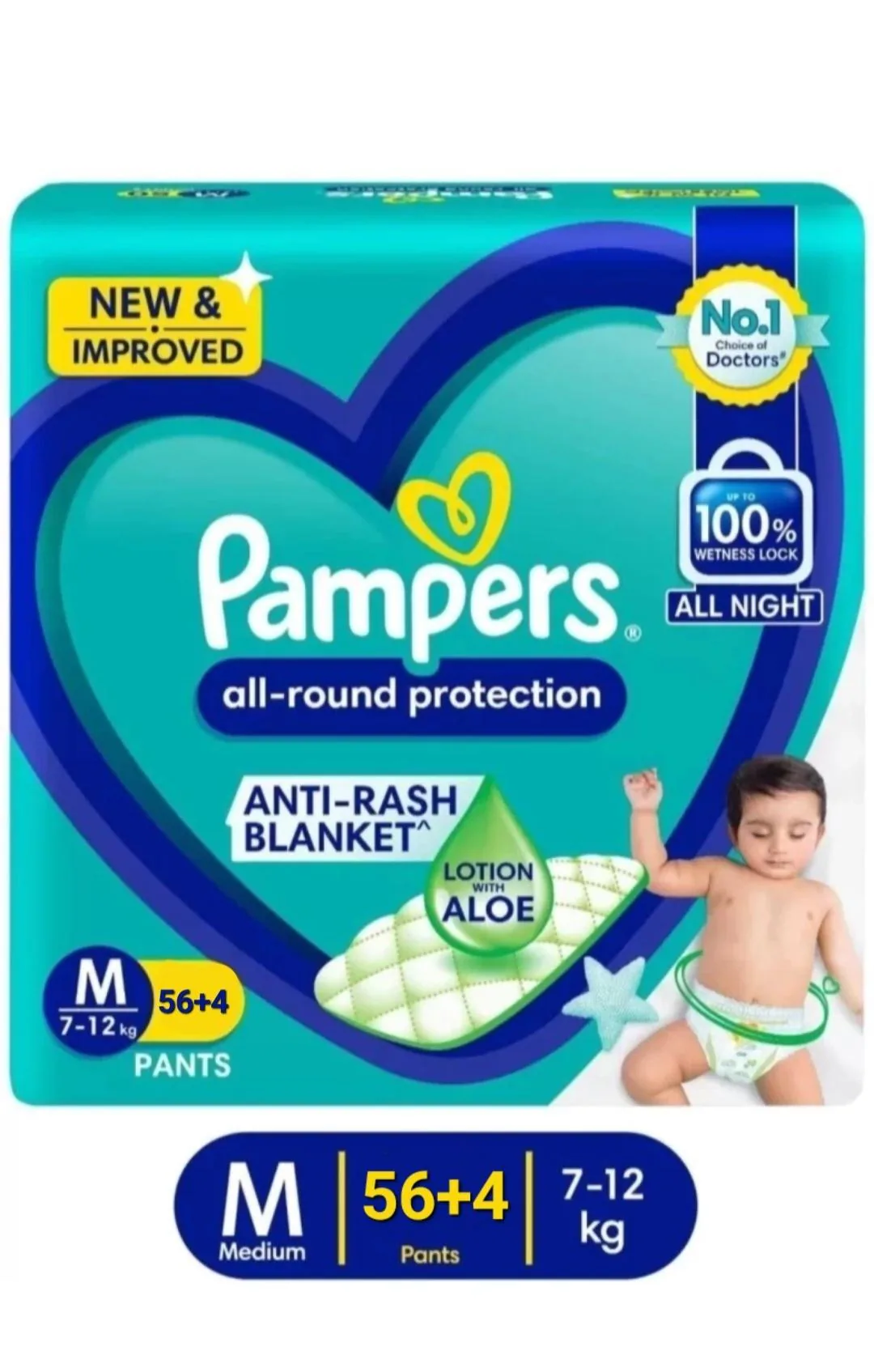 Pampers All Round Protection Pants, Lotion with Aloe Vera - M - Image 1
