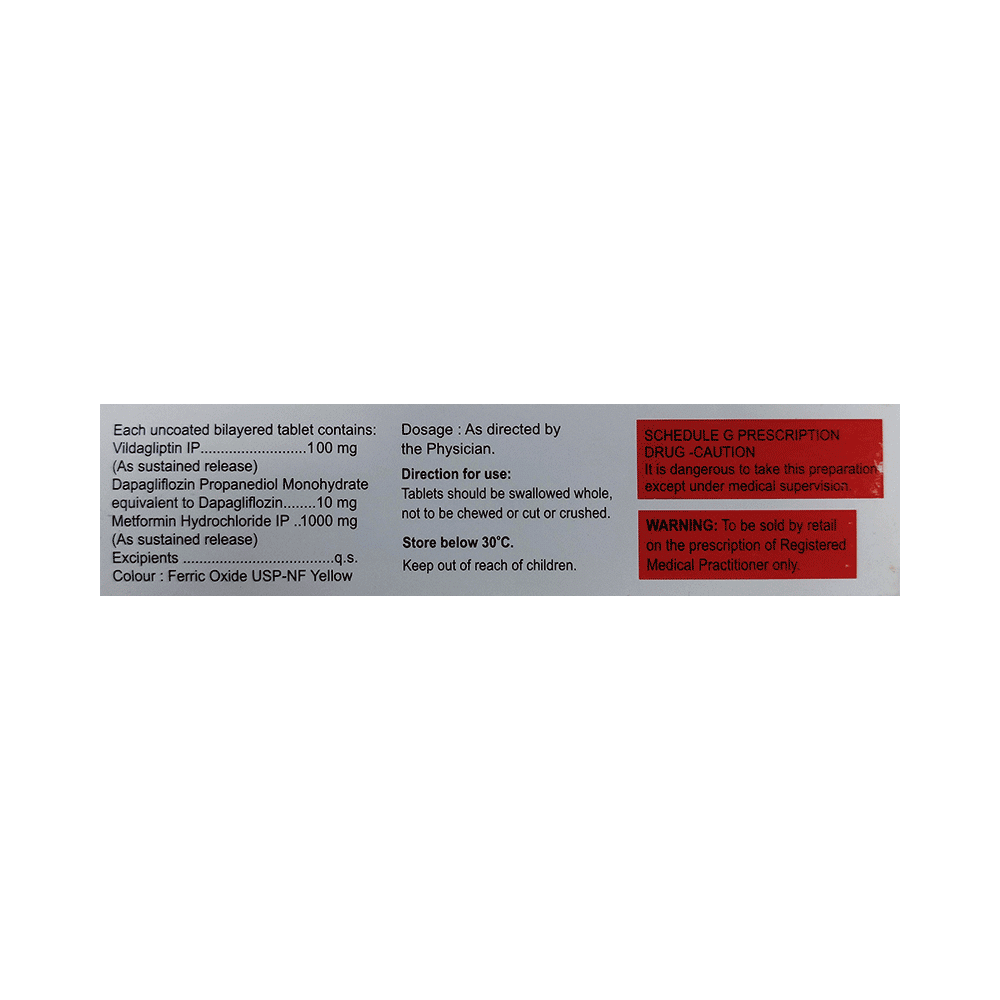 Vildapride DM 10mg/1000mg/100mg Tablet SR - Image 2