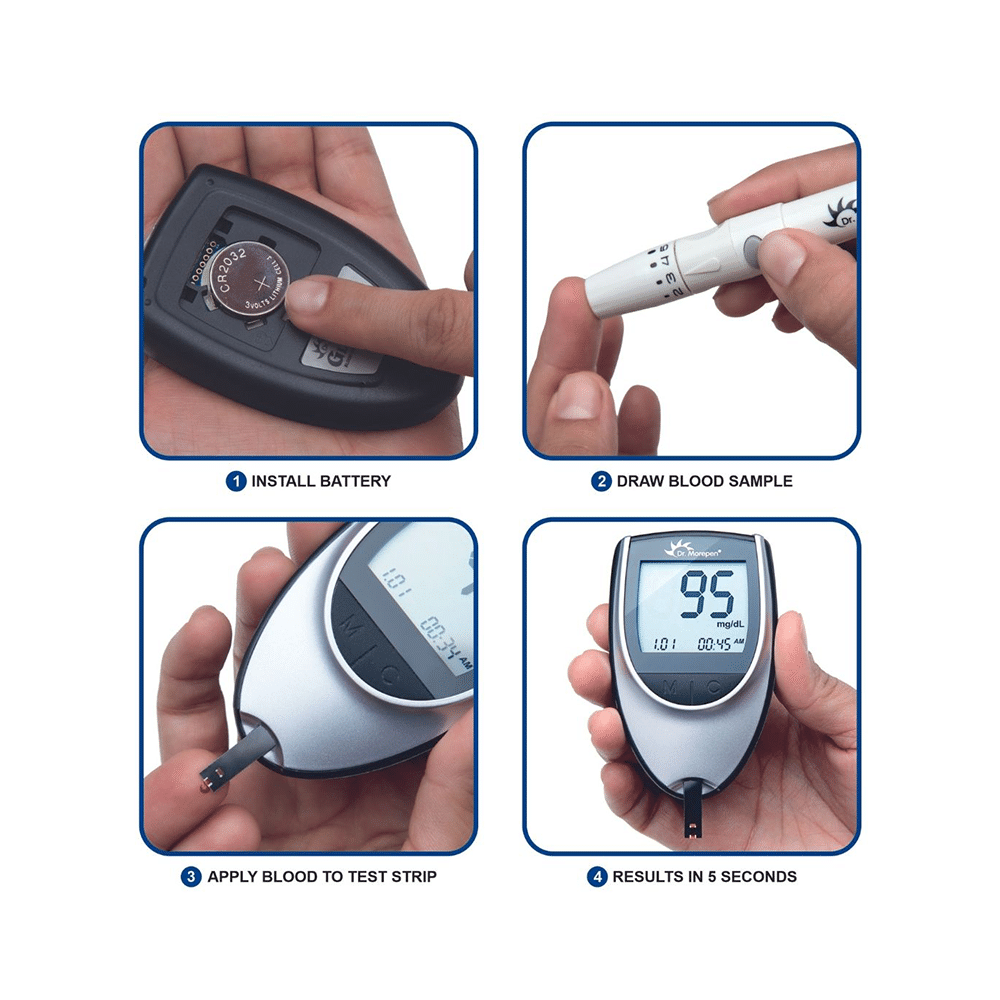 Dr Morepen Combo Pack of Gluco One BG 03 Blood Glucose Monitoring System with Gluco One BG 03 Blood Glucose 50 Test Strip - Image 6