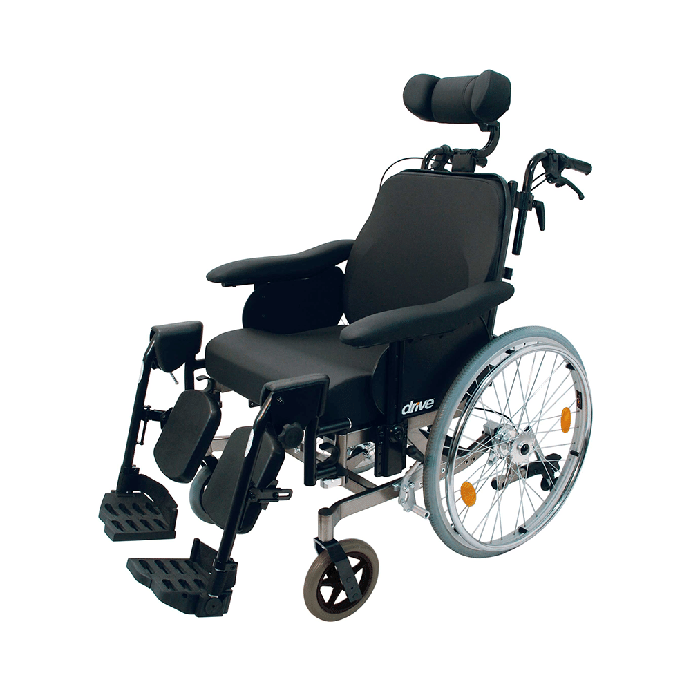 Drive Devilbiss Healthcare Multifunction Aluminium Multitec Wheelchair with Drum Brake Seat Width 44cm Black & Grey