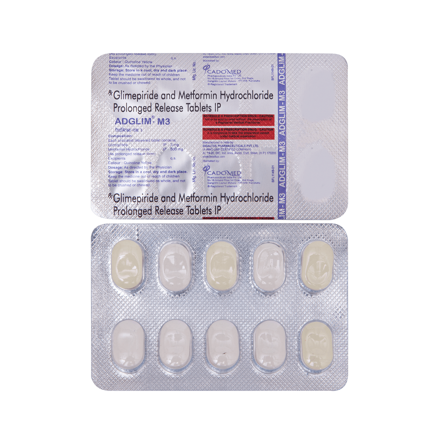 Adglim M 3mg/500mg Tablet PR - Image 1