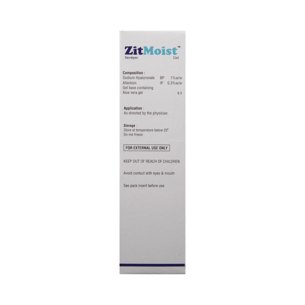 Zitmoist Sodium Hyaluronate & Allantoin Gel | For Acne Prone Skin | Oil-Free Moisturiser - Image 2