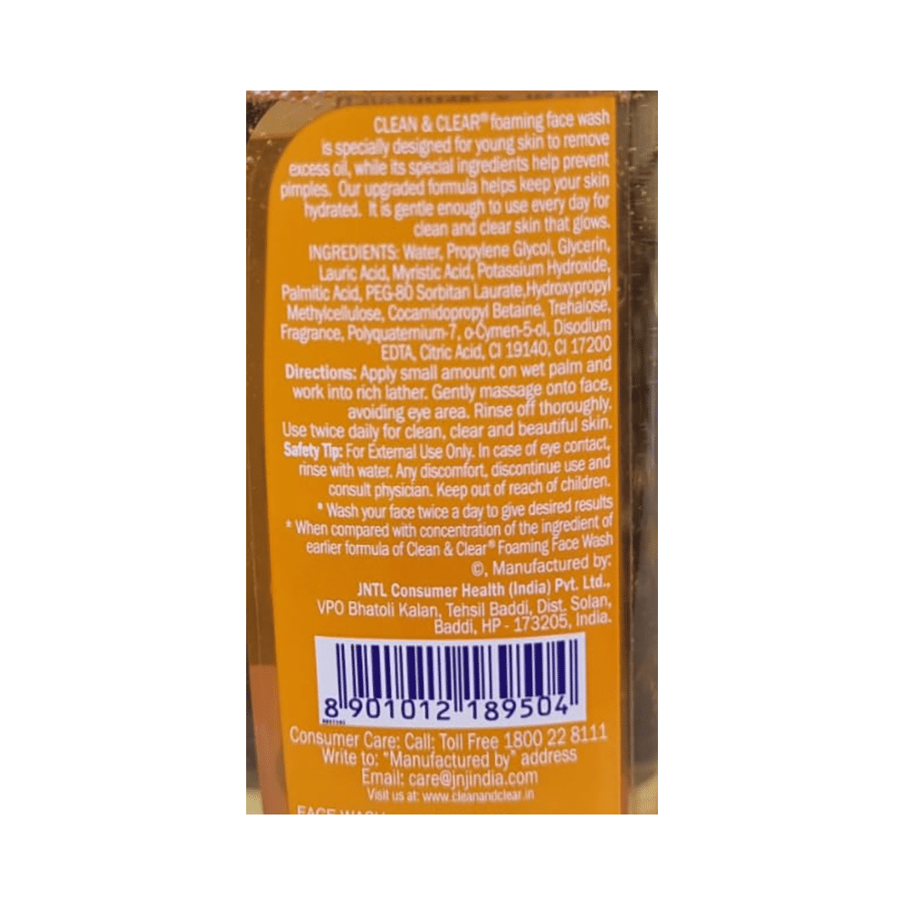 Clean & Clear Foaming Face Wash for Pimple Causing Germs | Oil-Free - Image 3