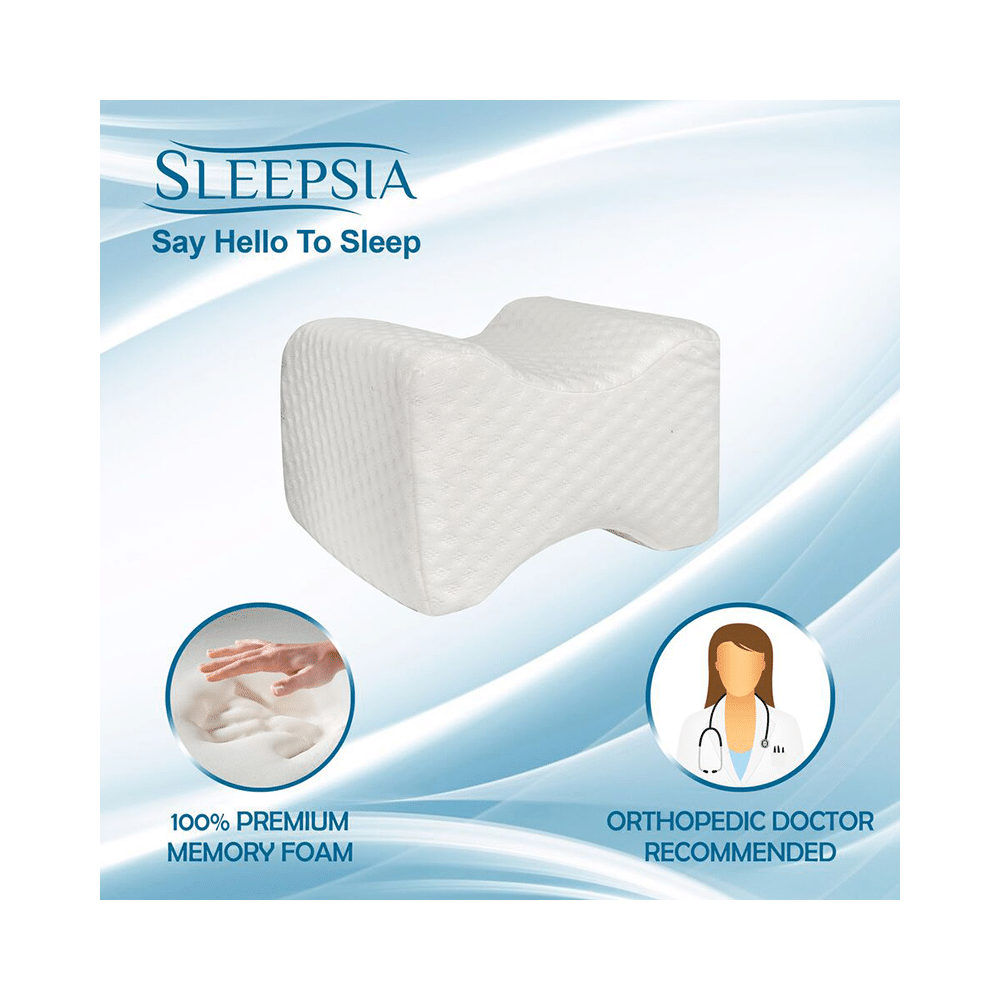 Sleepsia Multiuse Knee Support Memory Foam Pillow White - Image 3