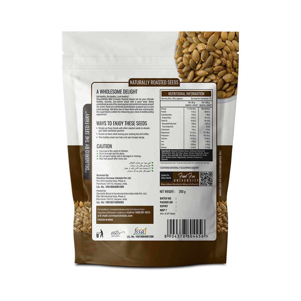NourishVitals Barbeque Pumpkin Roasted Seeds (200gm Each) - Image 2