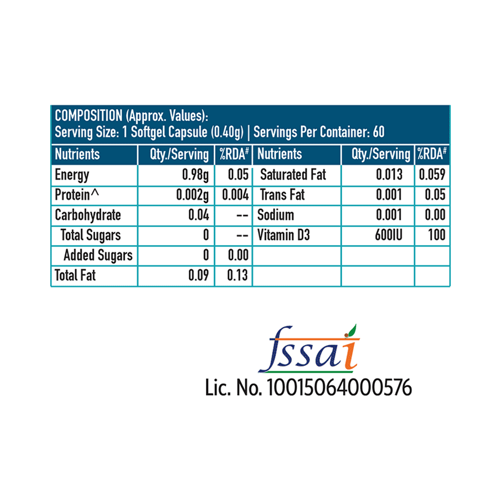 Healthkart HK Vitals Vitamin D3 (Cholecalciferol) 600IU | Softgel Capsule for Bones, Immunity & Muscles - Image 6